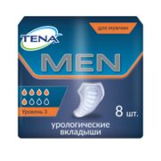 Tena Men вкладыши урологические уровень 3, прокладки урологические, 5 капель, 8 шт.