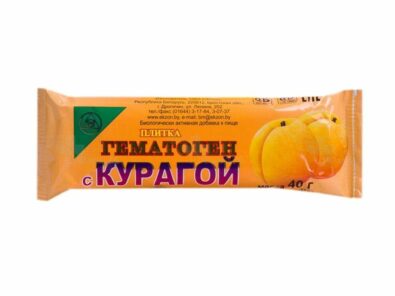 Гематоген с курагой, плитка, 40 г, 1 шт.