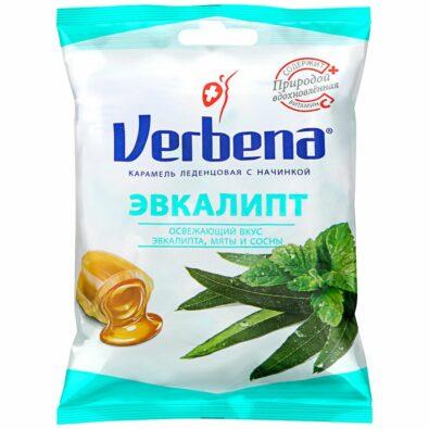 Verbena Эвкалипт карамель с начинкой, леденцы, 60 г, 1 шт.