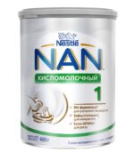 NAN 1 Кисломолочный, для детей с рождения, смесь кисломолочная сухая, с пробиотиками, 400 г, 1 шт.