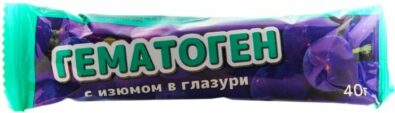 Гематоген с изюмом, плитка, 40 г, 1 шт.