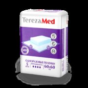 TerezaMed Super пеленки одноразовые, 60 смx60 см, Super (4 капли), 5 шт.