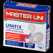 Master Uni Unifix Лейкопластырь тканевая основа, 1х500см, пластырь, 1 шт.