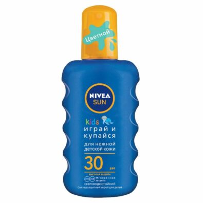 Nivea Sun Спрей детский солнцезащитный Играй и купайся SPF30, спрей, цветной, 200 мл, 1 шт.