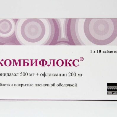 Комбифлокс, 500 мг+200 мг, таблетки, покрытые пленочной оболочкой, 10 шт.