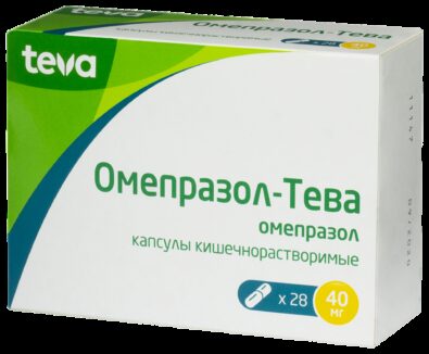 Омепразол-Тева, 40 мг, капсулы кишечнорастворимые, 28 шт.