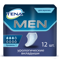 Tena Men вкладыши урологические уровень 1, прокладки урологические, light, 12 шт.