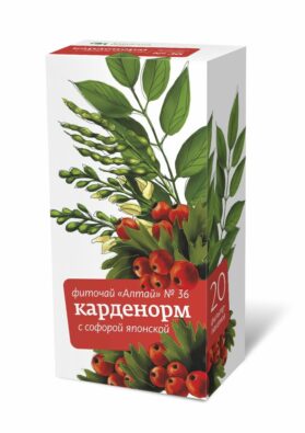 Фиточай Алтай № 36 Карденорм, фиточай, с софорой японской, 2 г, 20 шт.