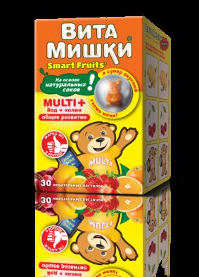 ВитаМишки Multi + йод + холин, 2400 мг, пастилки жевательные, ассорти, 30 шт.