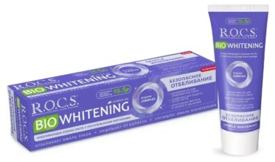 ROCS Bio Whitening зубная паста безопасное отбеливание, без фтора, паста зубная, 94 г, 1 шт.