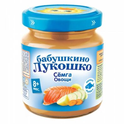 Бабушкино Лукошко Пюре рагу овощи семга, пюре, 100 г, 1 шт.