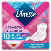 Libresse Ultra Normal Deo прокладки с мягкой поверхностью, прокладки гигиенические, 10 шт.