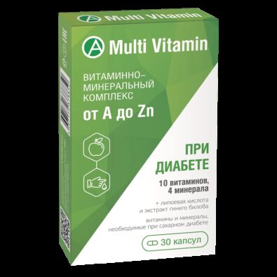 Multi Vitamin Витаминно-минеральный комплекс A-Zn Диабет, 510 мг, капсулы, 30 шт.