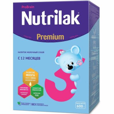 Nutrilak Premium 3 Смесь молочная c 12 мес, смесь молочная сухая, 600 г, 1 шт.