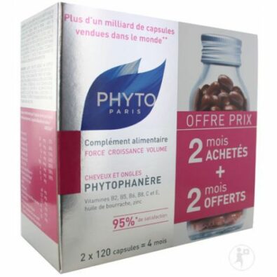 Phytosolba Phytophanere Набор БАД для волос и ногтей, капсулы, набор капсул 120х2, 1 шт.