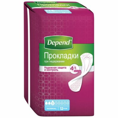 Depend Normal прокладки при недержании, 12 шт.