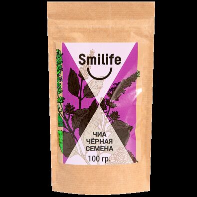 Smilife Чиа черные семена, 100 г, 1 шт.