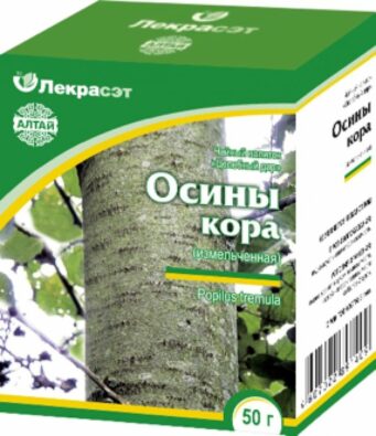 Осины кора, кора измельченная, 50 г, 1 шт.