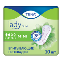 Прокладки урологические Tena Lady Slim Mini, прокладки урологические, 2 капли, 10 шт.