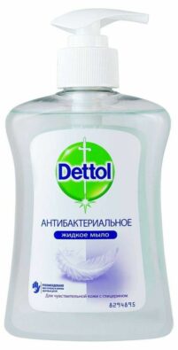 Dettol Мыло жидкое для рук Антибактериальное с глицерином, мыло жидкое, для чувствительной кожи, 250 мл, 1 шт.