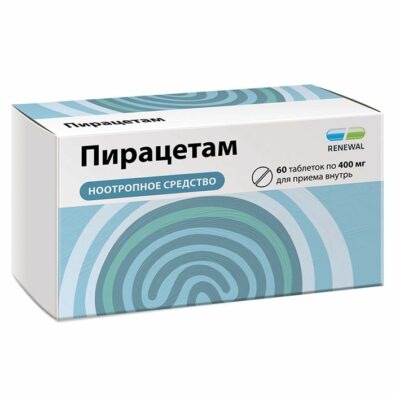 Пирацетам, 400 мг, таблетки, покрытые пленочной оболочкой, 60 шт.