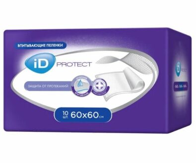 Пеленки впитывающие iD Protect, 60 смx60 см, 10 шт.