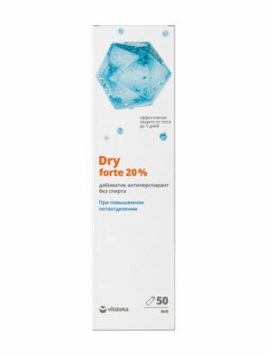 Витатека Dry Control Forte дабоматик антиперспирант без спирта 20%, без спирта, 50 мл, 1 шт.