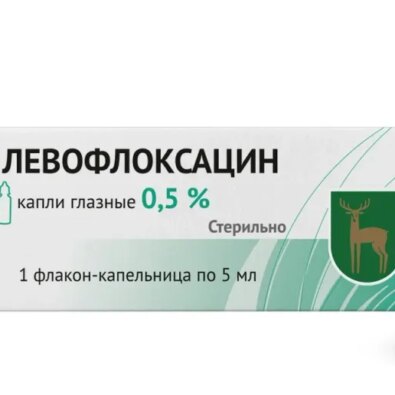 Левофлоксацин (глазные капли), 0.5%, капли глазные, 5 мл, 1 шт.