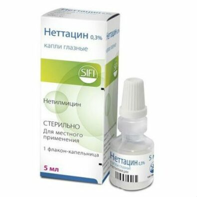 Неттацин, 0.3%, капли глазные, 5 мл, 1 шт.