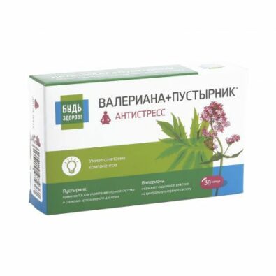 Будь Здоров Комплекс Валериана плюс Пустырник Антистресс, капсулы, 30 шт.