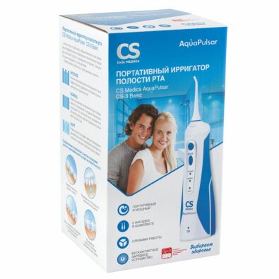 AquaPulsar Ирригатор для полости рта CS Medica CS — 3 Basic, 2 насадки, 130 мл, 1 шт.