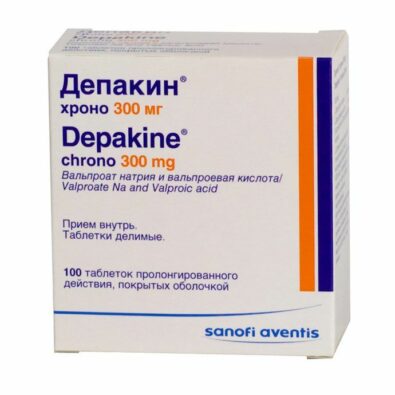 Депакин хроно, 300 мг, таблетки пролонгированного действия, покрытые оболочкой, 100 шт.