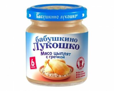 Бабушкино Лукошко Пюре цыпленок гречка, пюре, 100 г, 1 шт.