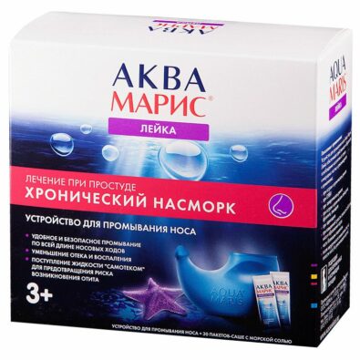 Аква Марис Лейка устройство и средство для промывания носа саше N30, 330 мл, 1 шт.