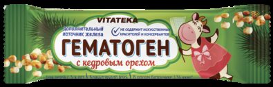 Витатека Гематоген с кедровым орехом, 40 г, 1 шт.