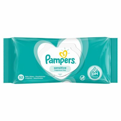 Pampers Sensitive Салфетки влажные детские, 52 шт.