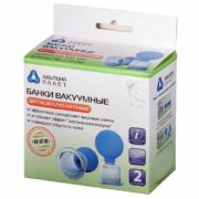 Банки сухие вакуумные полимерно-стеклянные БВ-01-АП-1, диам.50мм, антицеллюлитные, 2 шт.