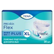 Подгузники для взрослых Tena Flex Plus, XL, 105-153 см, 6 капель, 30 шт.