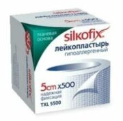 Лейкопластырь Silkofix, 5 х 500 см, пластырь медицинский, на тканевой основе, 1 шт.