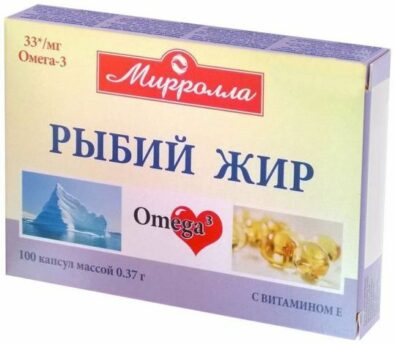 Mirrolla Рыбий жир с витамином Е, капсулы, 100 шт.