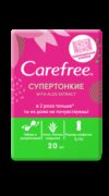 Carefree Aloe Extract Супертонкие ежедневные салфетки, салфетки гигиенические, в индивидуальных упаковках, 20 шт.