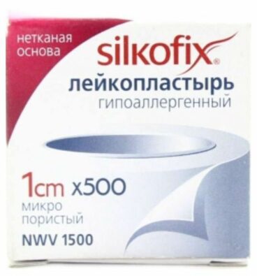 Лейкопластырь Silkofix, 1 х 500 см, пластырь медицинский, на нетканой основе, 1 шт.