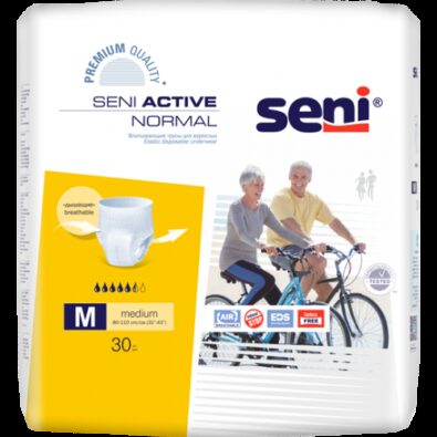 Seni Active Normal трусы впитывающие для взрослых, Medium M (2), 75-110 см, трусы одноразовые урологические, 30 шт.