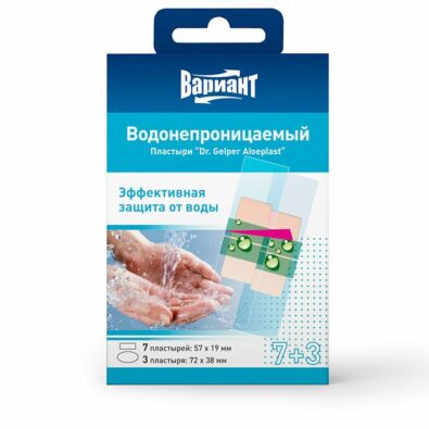 Dr. Gelper aloeplast пластырь водонепроницаемый, пластырь, 10 шт.