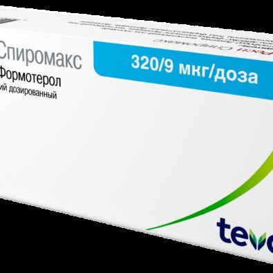 ДуоРесп Спиромакс, 320 мкг+9 мкг/доза, 60 доз, порошок для ингаляций дозированный, 1 шт.